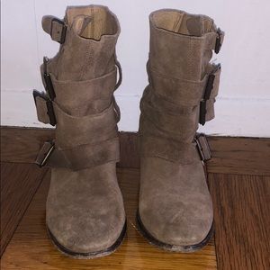 Free people buckle boots, US size 8